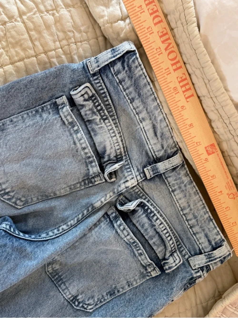 Girls H&M wide leg Light Blue Washed Cargo Jeans - Picture 8 of 10